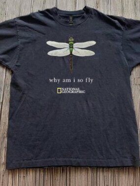 National Geographic Dragonfly''Why Am I So Fly'' Black Graphic T-shirt